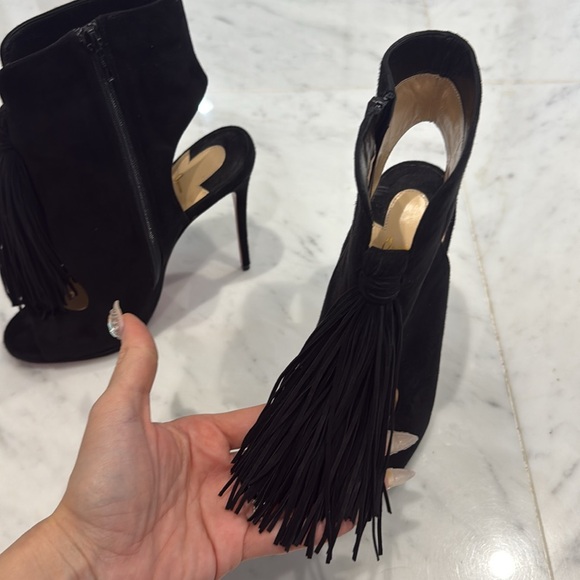 💯 authentic Christian Louboutin peep toe suede booties ankle boots - Picture 4 of 7
